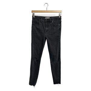 Madewell 9" High Riser Skinny Jeans Size 27 Gray Destroyed